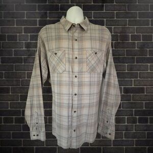 Travis Mathew Men's XXL Long Sleeve Plaid Button-Up Flannel Shirt Soft Cotton